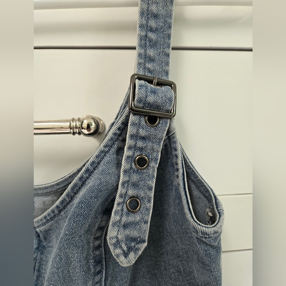 Denim Zip-Up Corset Top - Picture 3 of 4
